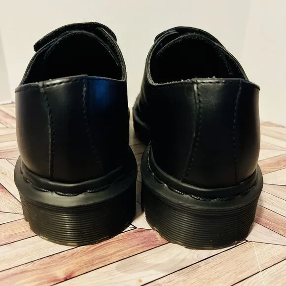 Dr Martens Laureen Oxford Women 6 Shoes Double Strap Black Hook Loop Rare Docs