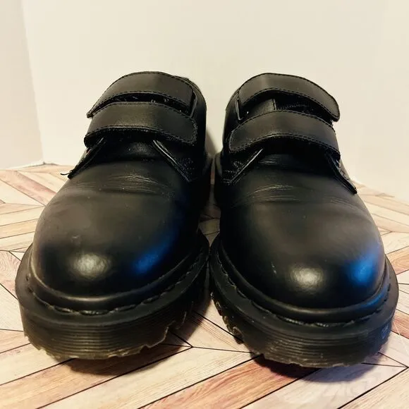 Dr Martens Laureen Oxford Women 6 Shoes Double Strap Black Hook Loop Rare Docs