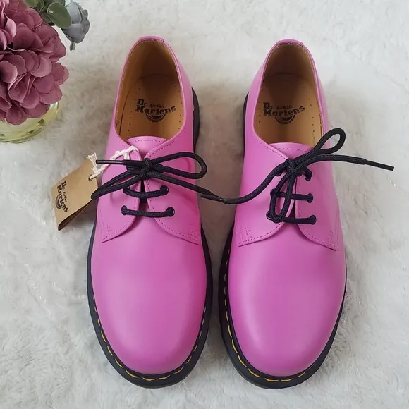 Dr. Martens Smooth Leather Oxfords in Thrift Pink