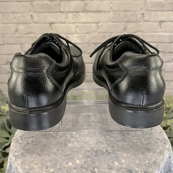 Dr. Scholl’s “Direction” Black Leather Slip Resistant Work Oxfords Mens 12W🖤VGUC
