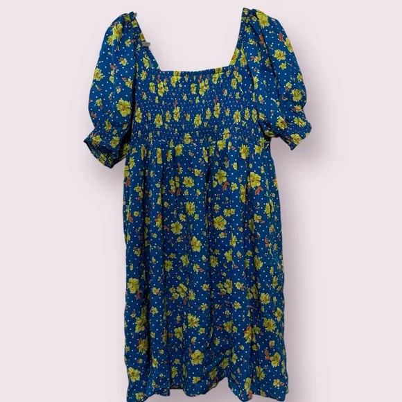 Draper James Jennifer short sleeve mini dress polka dot floral 1X bow front