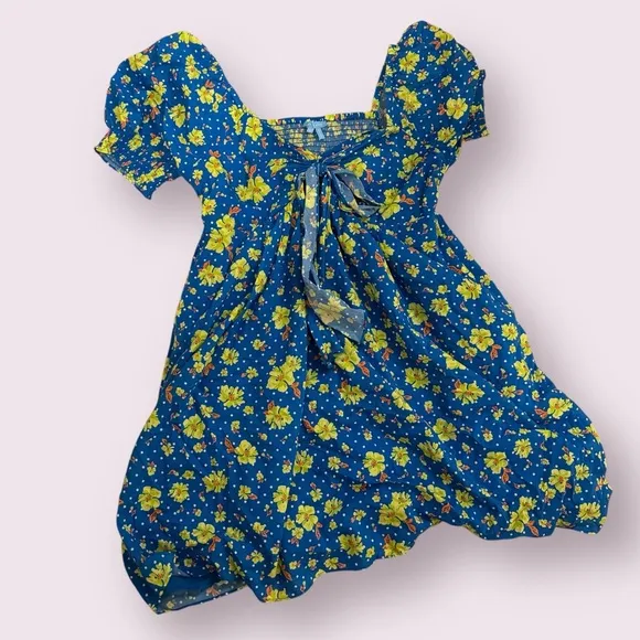 Draper James Jennifer short sleeve mini dress polka dot floral 1X bow front