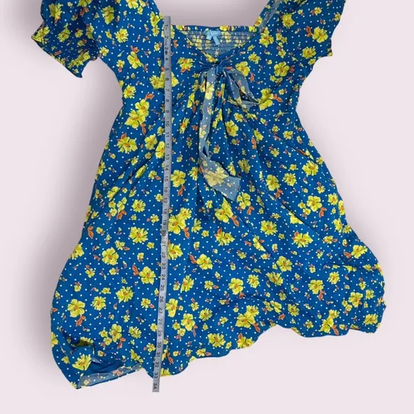 Draper James Jennifer short sleeve mini dress polka dot floral 1X bow front