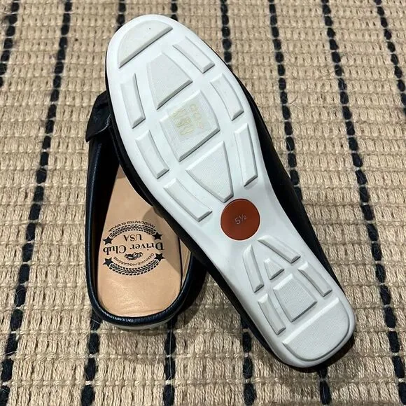 Drivers Club USA California Navy Leather Mules A20