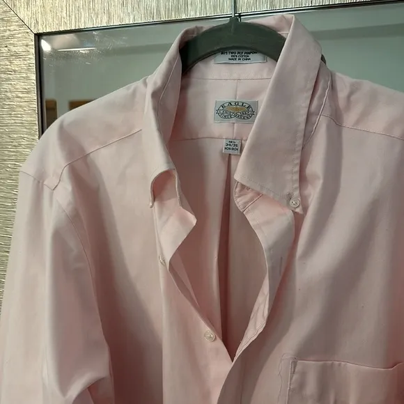 EAGLE shirtmakers men’s button down formal non-iron wrinkle free 16.5 35/35