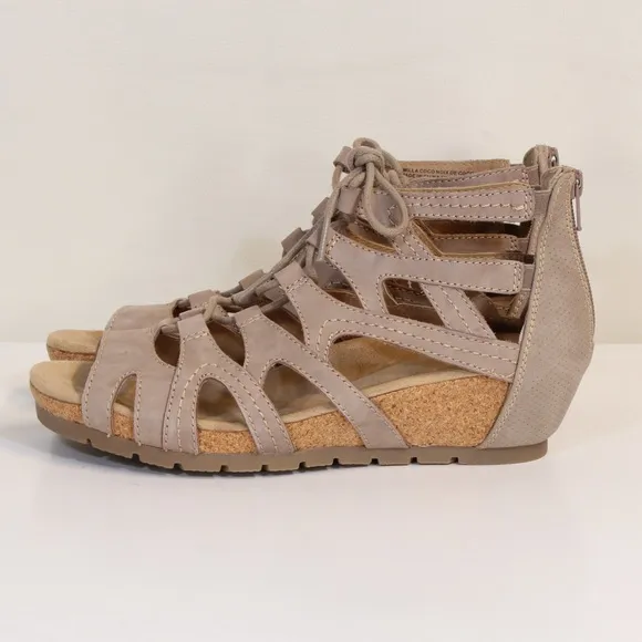 Earth Origins Kendra Kamilla Women's Coco Suede Gladiator Sandals NWT NIB