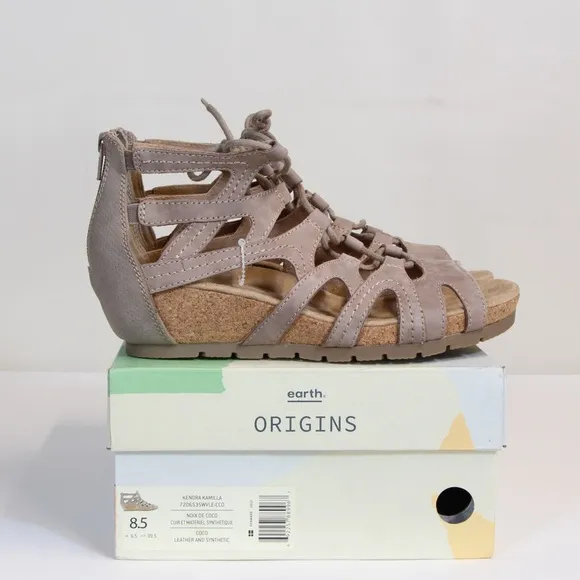 Earth Origins Kendra Kamilla Women's Coco Suede Gladiator Sandals NWT NIB