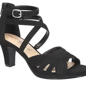 Easy Street Elegant Black Strappy Heels