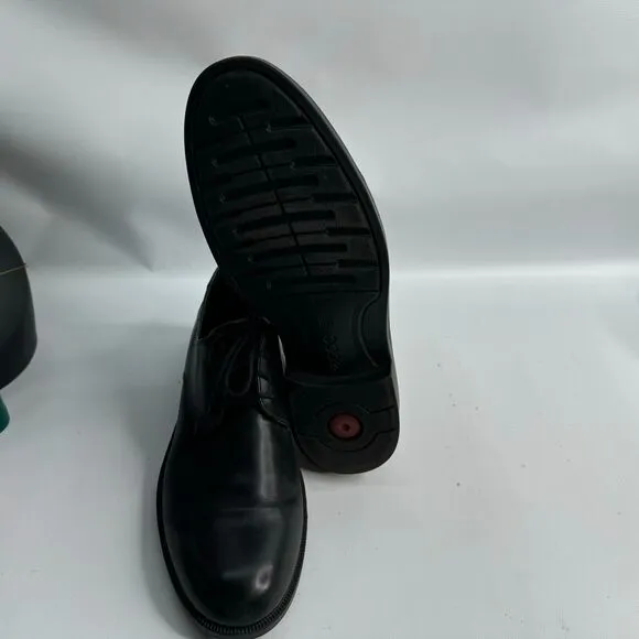Ecco Harold‎ Plain Toe Oxfords Mens 12 Black Leather Lace Up Derby Dress Shoes