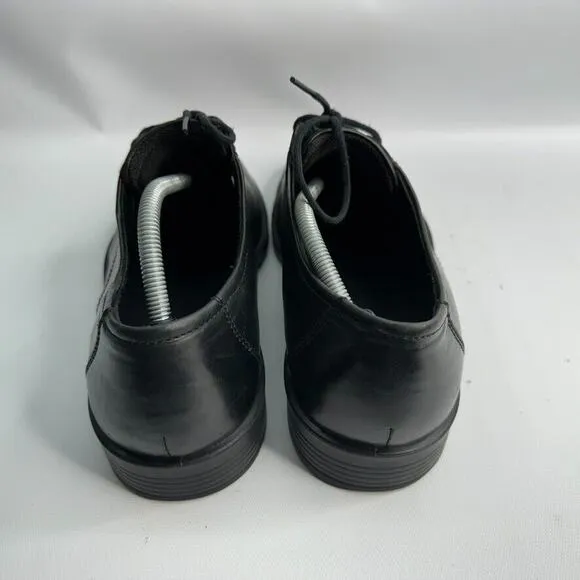 Ecco Harold‎ Plain Toe Oxfords Mens 12 Black Leather Lace Up Derby Dress Shoes