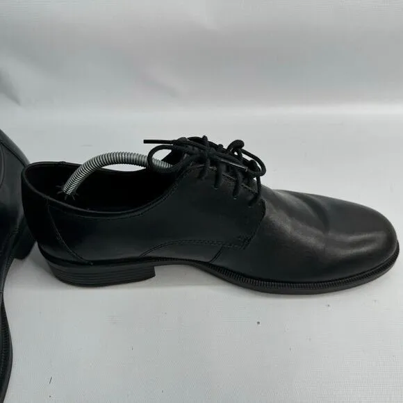 Ecco Harold‎ Plain Toe Oxfords Mens 12 Black Leather Lace Up Derby Dress Shoes