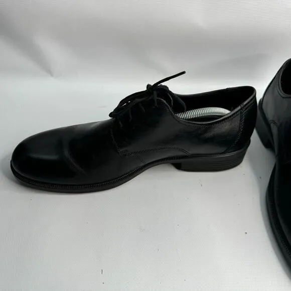 Ecco Harold‎ Plain Toe Oxfords Mens 12 Black Leather Lace Up Derby Dress Shoes