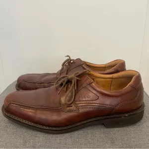 ECCO Helsinki Lace Up Leather Oxfords - Brown Size 45