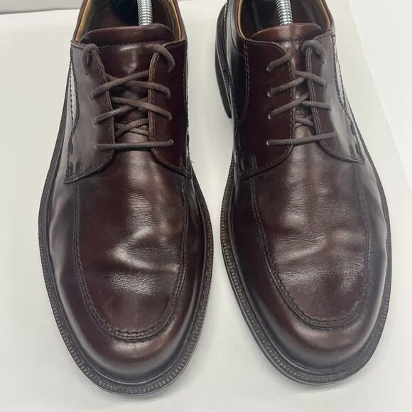 Ecco Helsinki Mens Shoe Size US 11 EU 45 Oxfords Dress Leather Burgundy Red