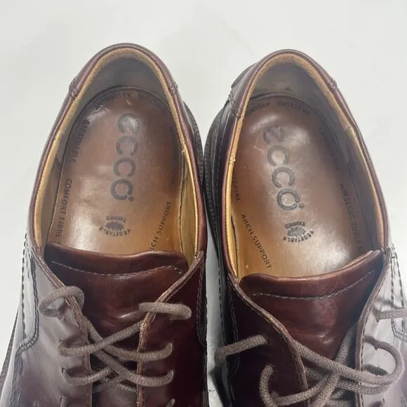 Ecco Helsinki Mens Shoe Size US 11 EU 45 Oxfords Dress Leather Burgundy Red