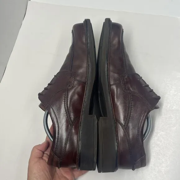 Ecco Helsinki Mens Shoe Size US 11 EU 45 Oxfords Dress Leather Burgundy Red