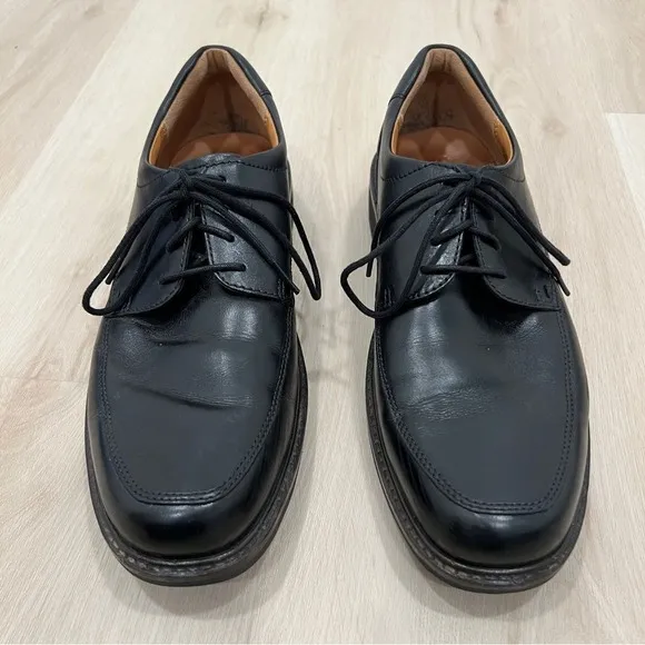 Ecco Holton Dress Shoes Leather Oxfords Black Lace Up Men 10 Preppy Classic