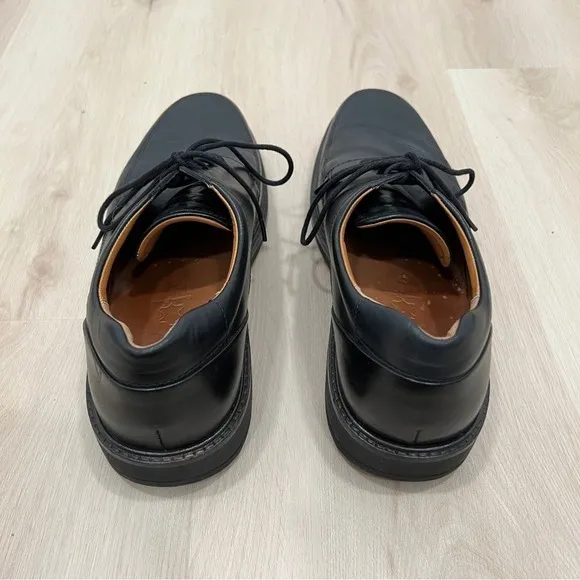 Ecco Holton Dress Shoes Leather Oxfords Black Lace Up Men 10 Preppy Classic