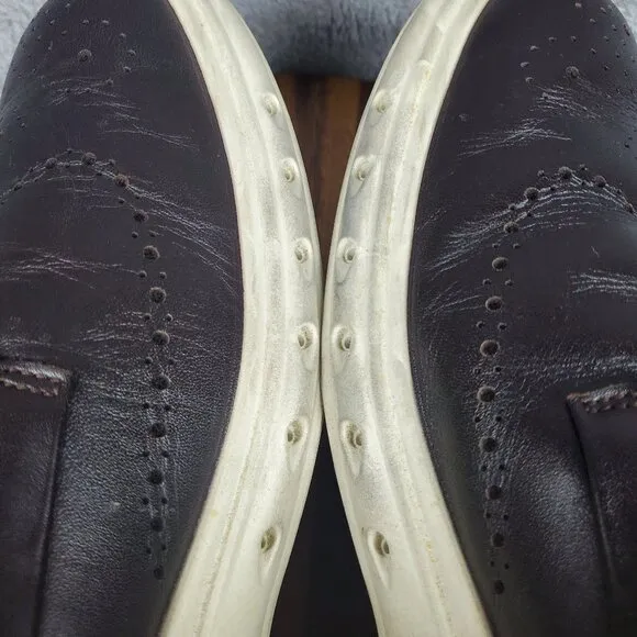 Ecco Hybrid 720 Oxfords Men's 12 46 Black Leather Wingtip Brogue Dress Shoes