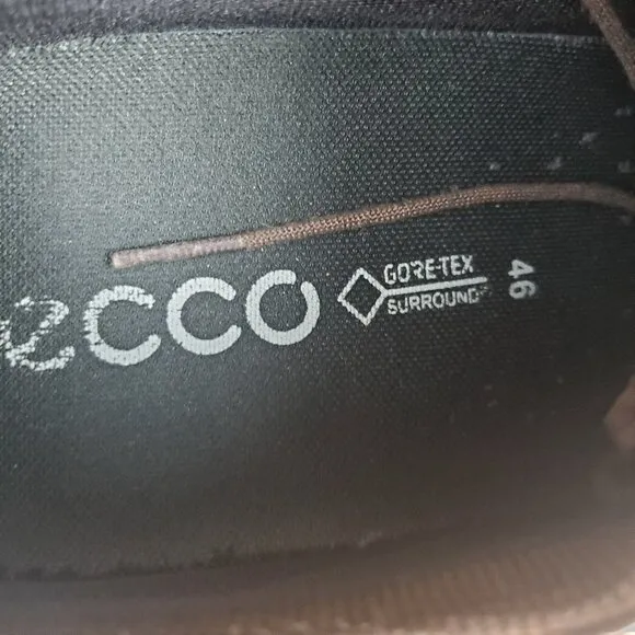 Ecco Hybrid 720 Oxfords Men's 12 46 Black Leather Wingtip Brogue Dress Shoes
