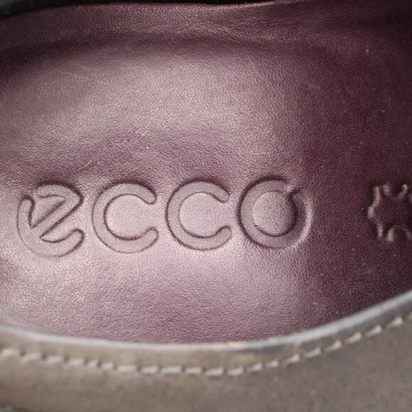 Ecco Knoxville Men's Eu 44 Captoe Oxfords Dress Dark Gray Leather Purple Laces