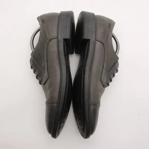 Ecco Knoxville Men's Eu 44 Captoe Oxfords Dress Dark Gray Leather Purple Laces