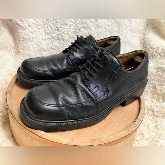 Ecco Men’s Black Dress Comfort Leather Oxfords Lace Up 11/11.5 EU 45