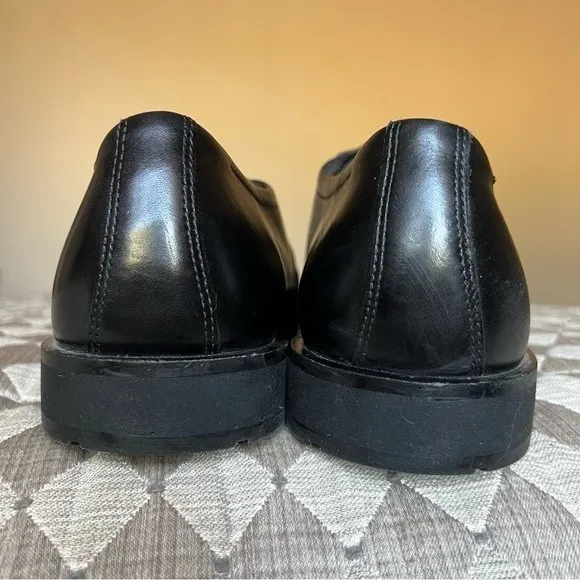 ECCO Men's Calcan Apron Toe Black Leather Dress Lace Up Oxfords Size US 10 EU 44