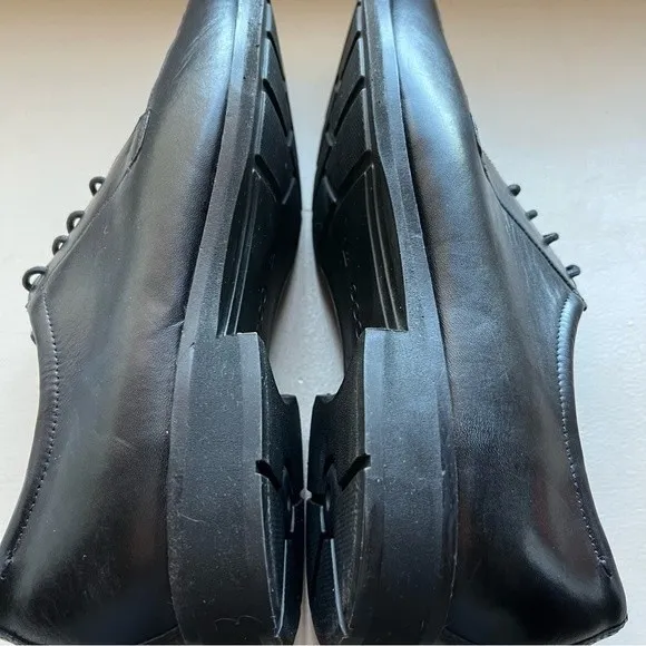 ECCO Men's Calcan Apron Toe Black Leather Dress Lace Up Oxfords Size US 10 EU 44