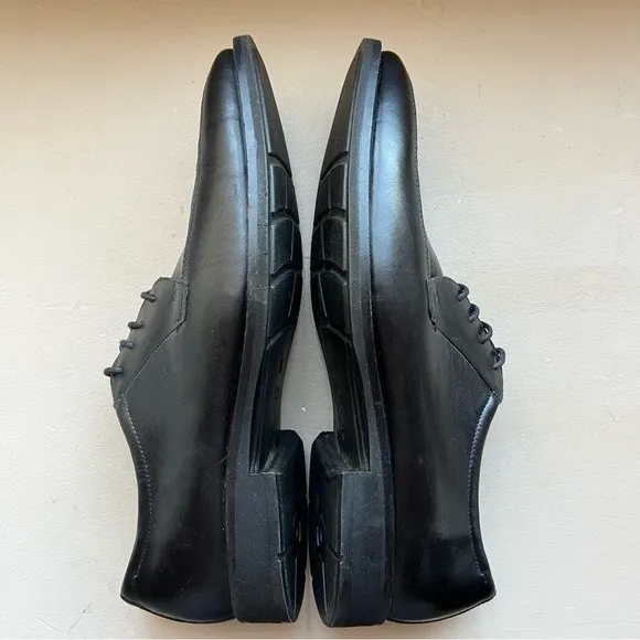 ECCO Men's Calcan Apron Toe Black Leather Dress Lace Up Oxfords Size US 10 EU 44