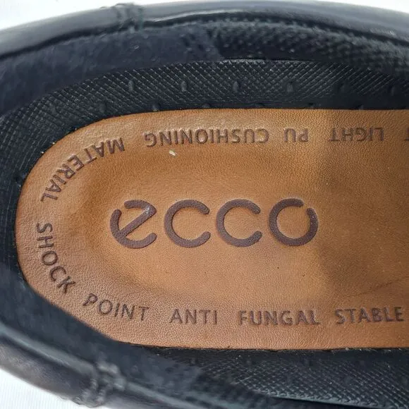 ECCO Oxford Dress Shoes Men 44 (10US) Black Comfort Cap Toe Casual Business