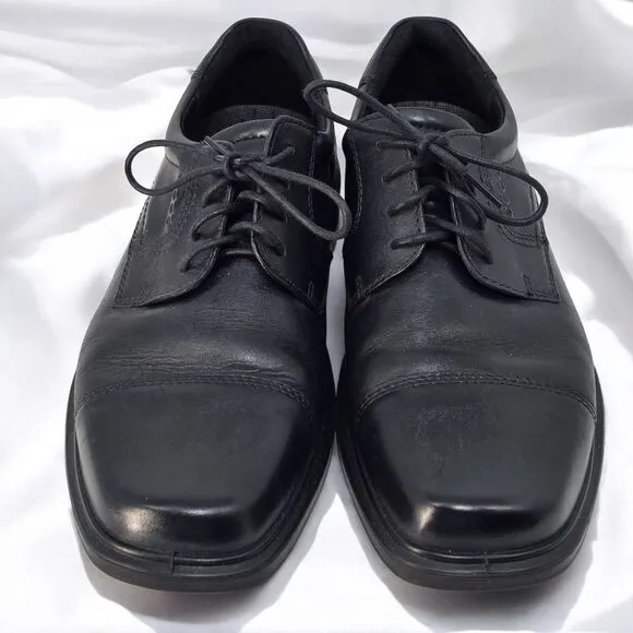 ECCO Oxford Dress Shoes Men 44 (10US) Black Comfort Cap Toe Casual Business