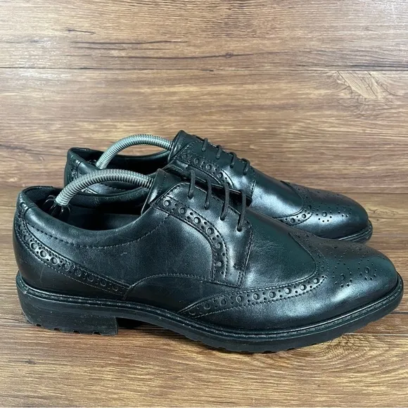 ECCO Vitrus Black Leather Wingtip Dress Shoes Men’s Size 9 (43) Oxfords