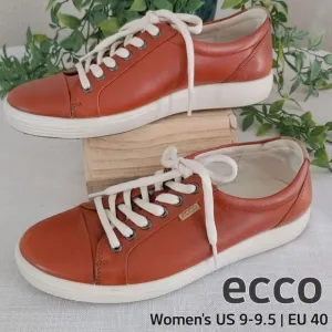 ECCO Women's 9 - 9.5 | EU 40 Congnac Tan Leather Lace Up Regular / Extra Wide