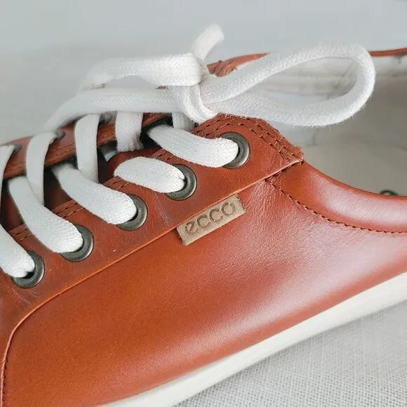 ECCO Women's 9 - 9.5 | EU 40 Congnac Tan Leather Lace Up Regular / Extra Wide