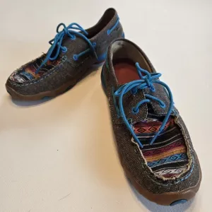 eco TWX Twisted Aztec Print Tie Boat Shoes Womens Size 7 1/2