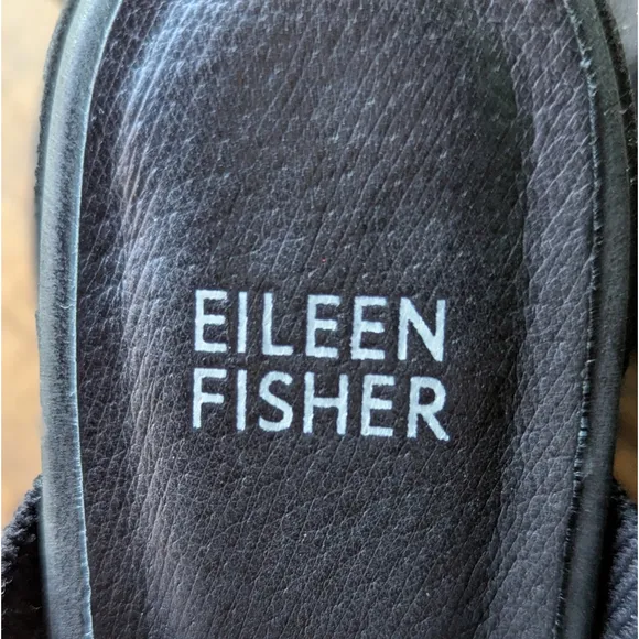 Eileen Fisher Block Heel Mule Gest Stretch Knit Pointed Toe Slip On Shoe 8.5