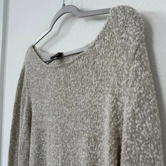 EILEEN FISHER Bouclé Knit Sweater Beige Textured Pullover Cozycore XL Lagenlook