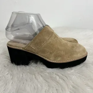 Eileen Fisher Mules Women’s Size 6.5 M Tan Leather Suede Hiya Slip On Platform