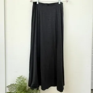 EILEEN FISHER Silk Cotton Blend Maxi Skirt Charcoal Gray Minimalist Small