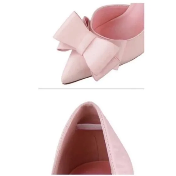 Elegant Pink Bow Heels