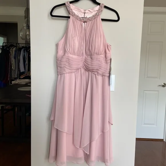 Eliza J cocktail dress, MISSY, blush pink, NWT, size 12