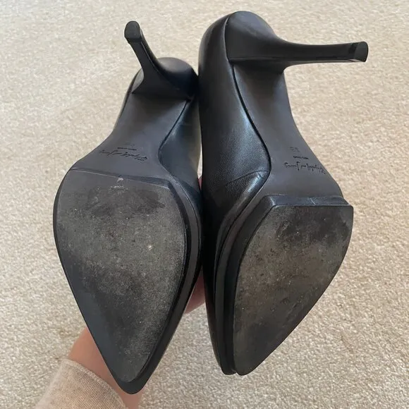 Elizabeth &amp; James Leather Fallin Platform Pumps Black 9B