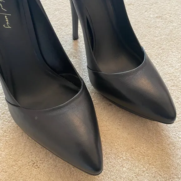 Elizabeth &amp; James Leather Fallin Platform Pumps Black 9B