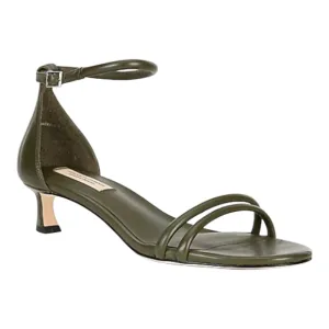Elizabeth Damrich Antonio Melani Mama Ankle Strap Leather Green Kitten Heels 7.5