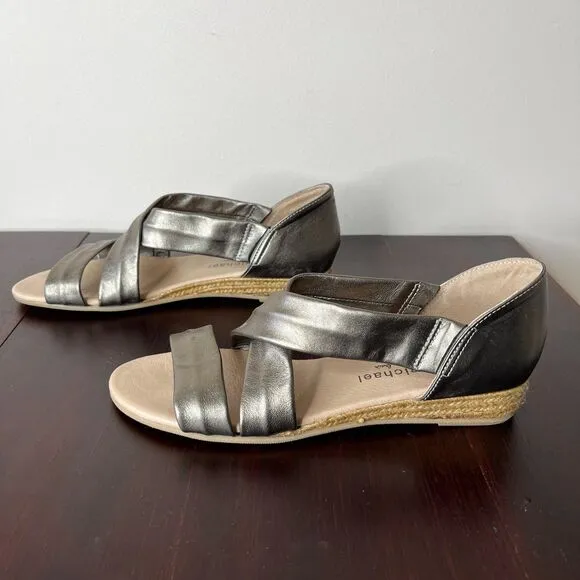 Eric Michael Womens Netty Sandal Metallic Jute Sz 40 (9-9.5)
