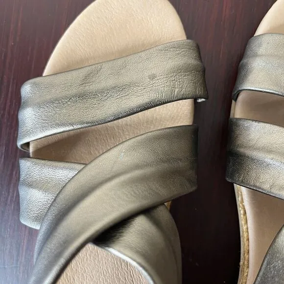 Eric Michael Womens Netty Sandal Metallic Jute Sz 40 (9-9.5)