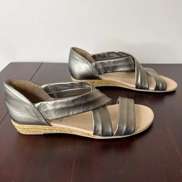 Eric Michael Womens Netty Sandal Metallic Jute Sz 40 (9-9.5)