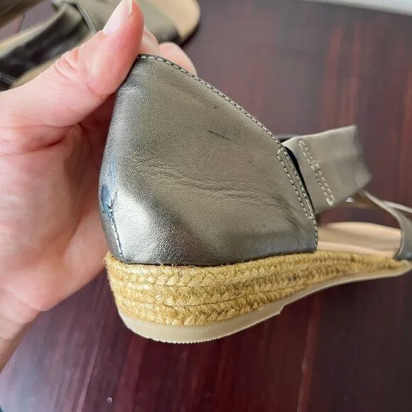Eric Michael Womens Netty Sandal Metallic Jute Sz 40 (9-9.5)