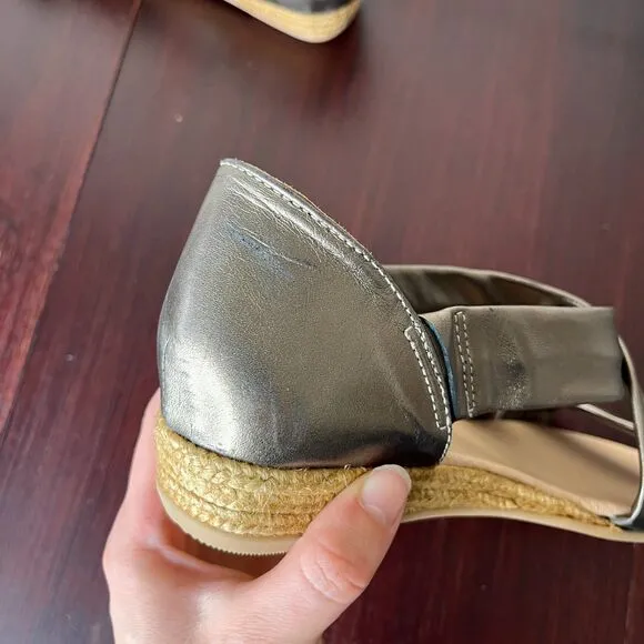Eric Michael Womens Netty Sandal Metallic Jute Sz 40 (9-9.5)